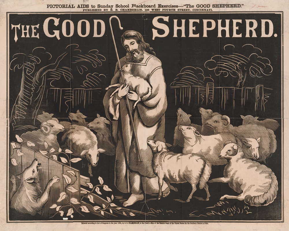 The good shepherds by B.B. Chamberlin, 1869 — digital art print download
