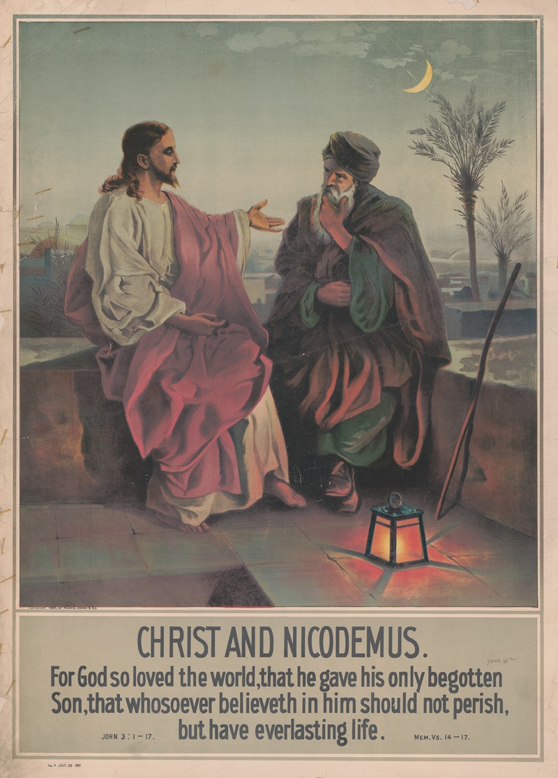 Christ and Nicodemus by Harris, Jones & Co, 1890 — digital art print download