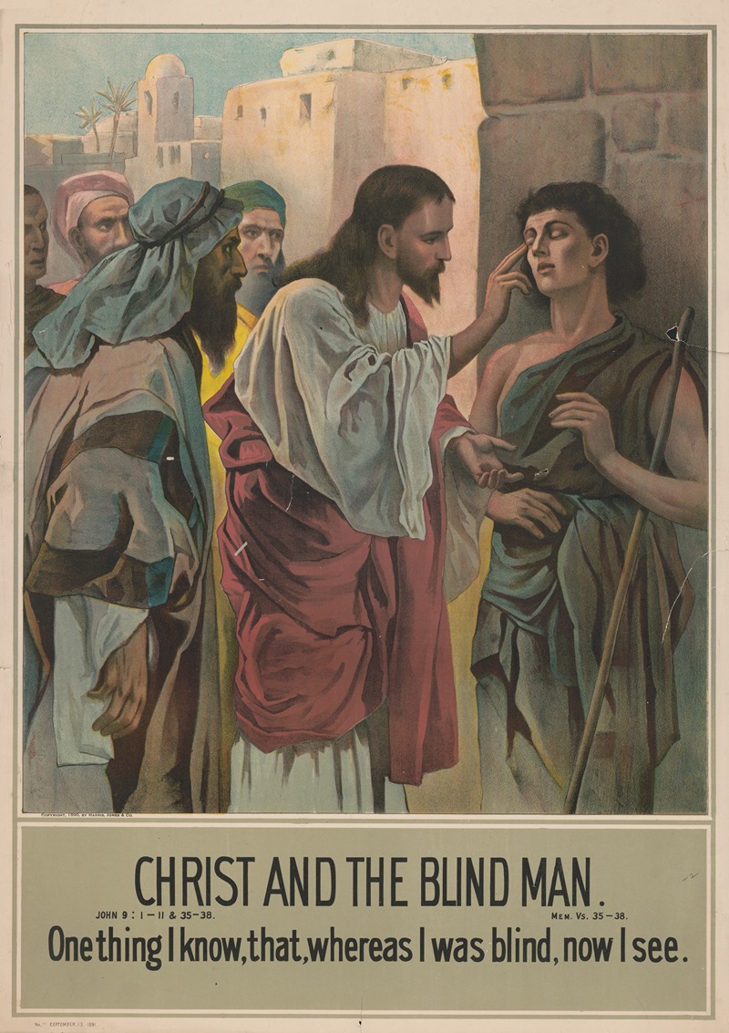 Christ and the blind man by Harris, Jones & Co, 1891 — digital art print download