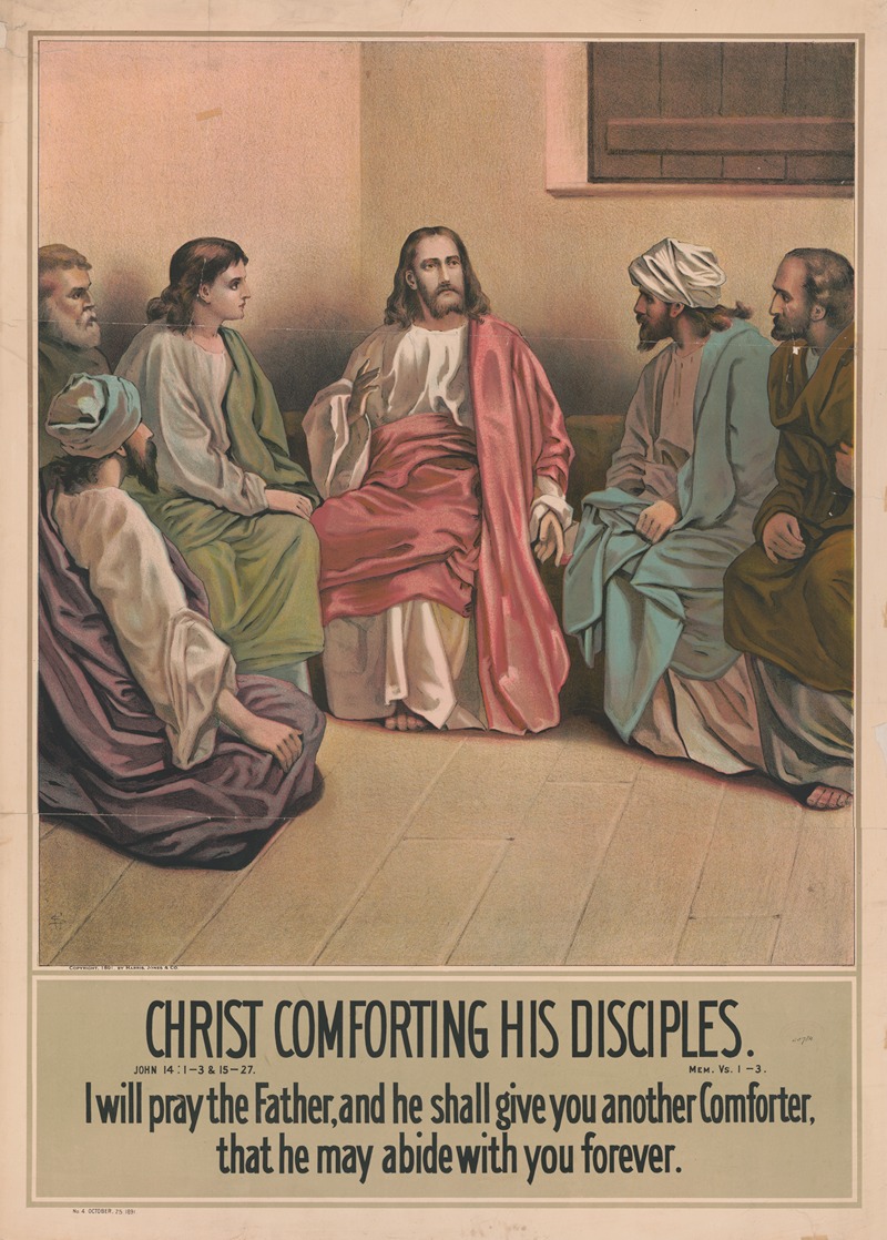Christ comforting his disciples by Harris, Jones & Co, 1891 — digital art print download
