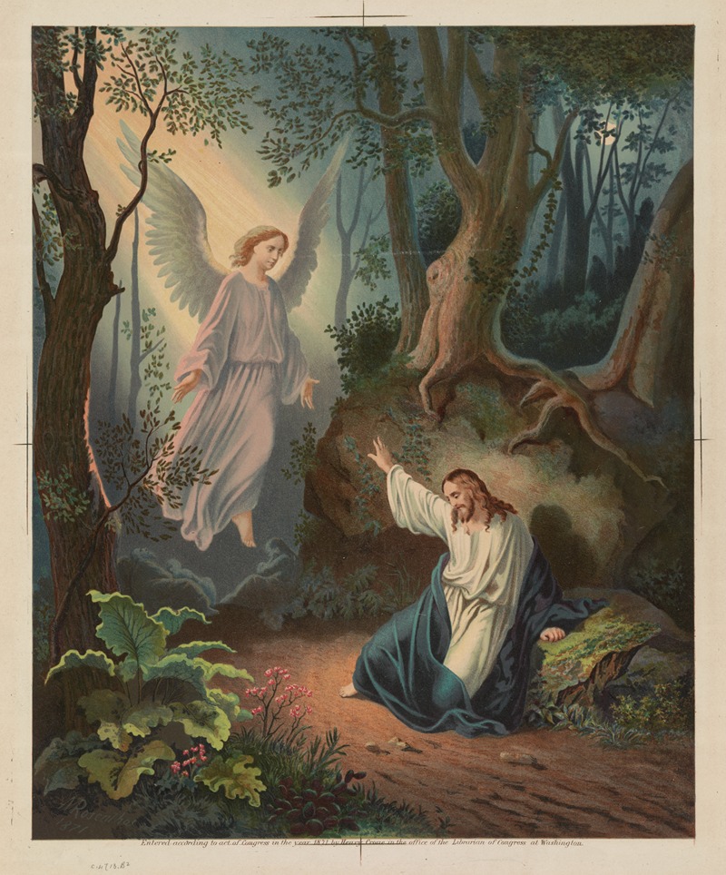Biblical scene, Christ with angel by Henry Crone — digital art print download