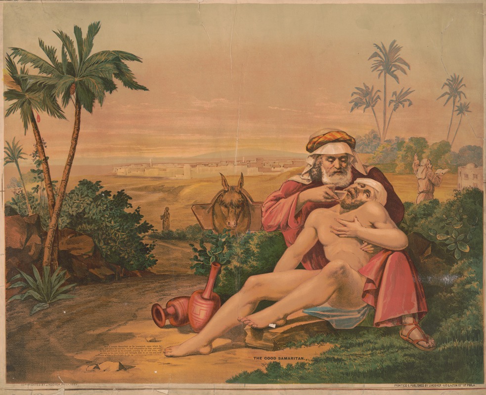 The good samaritan by Жозеф Хувер, 1886 — digital art print download