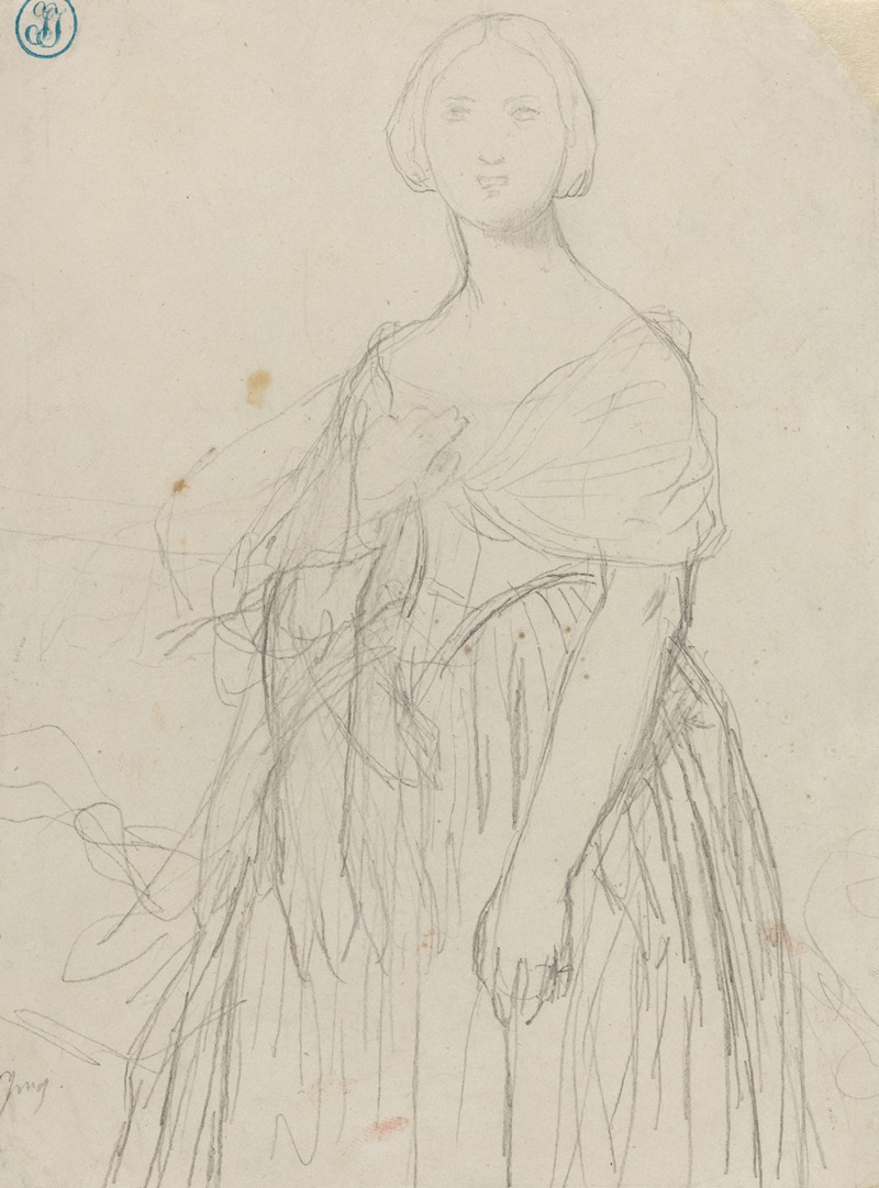Sketch for Madame Moitessier by Жан Огюст Доминик Энгр — digital art print download
