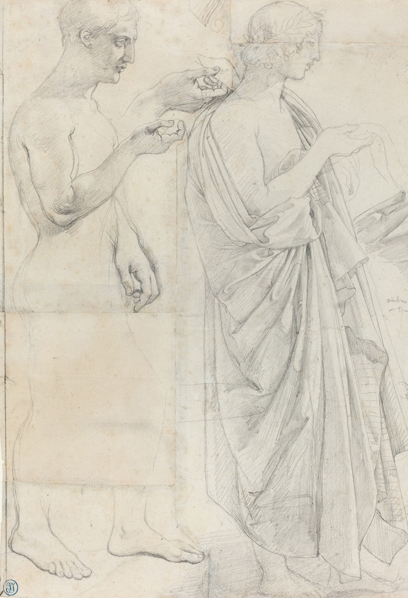 Two Studies of Virgil by Жан Огюст Доминик Энгр — digital art print download