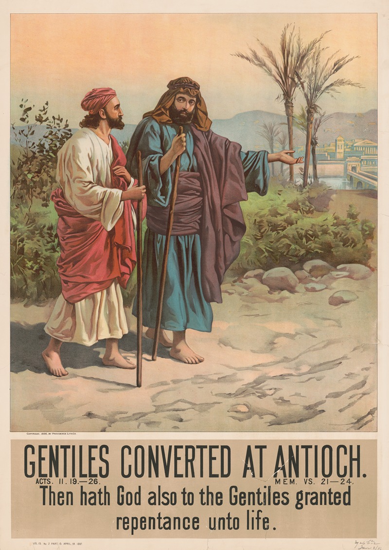 Gentiles converted at Antioch by Providence Lith. Co, 1897 — digital art print download