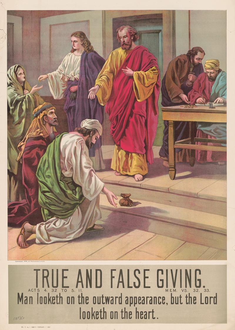 True and false giving by Providence Lith. Co, 1896 — digital art print download