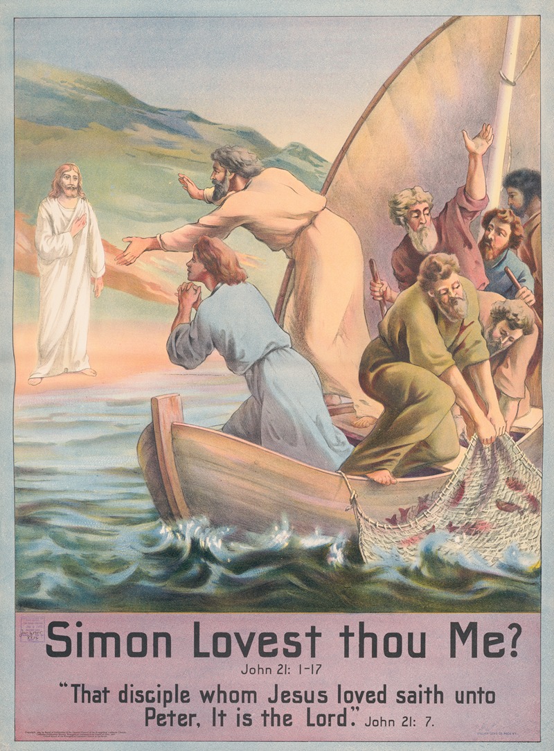 Simon lovest thou me by Stecher Litho. Co, 1905 — digital art print download