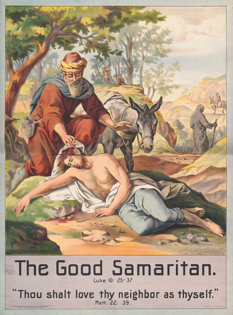 The good Samaritan by Stecher Litho. Co, 1905 — digital art print download