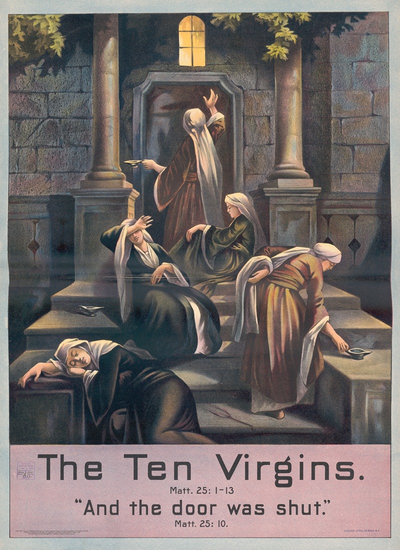 The ten virgins by Stecher Litho. Co, 1905 — digital art print download