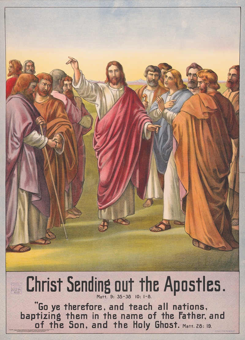 Christ sending out the Apostles by Stecher Litho. Co, 1905 — digital art print download