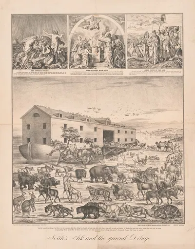 Noah's Ark and the general deluge by A. Muller & Co., 1882 — digital art print download