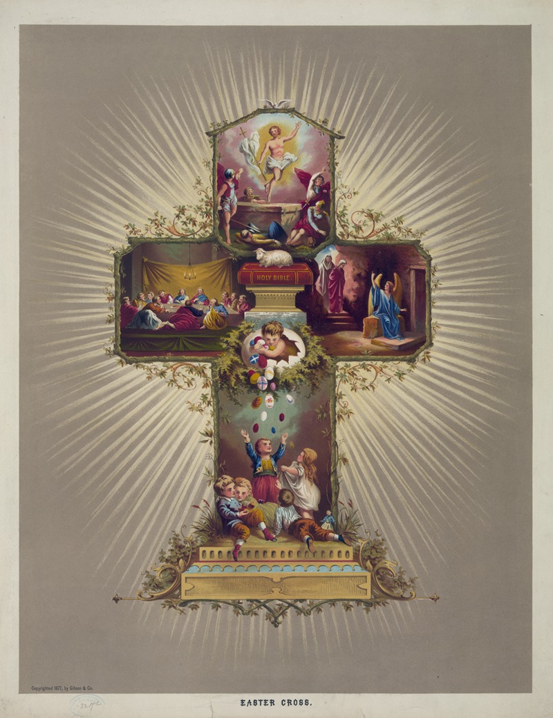 Easter cross by Anonymous, 1877 — digital art print download