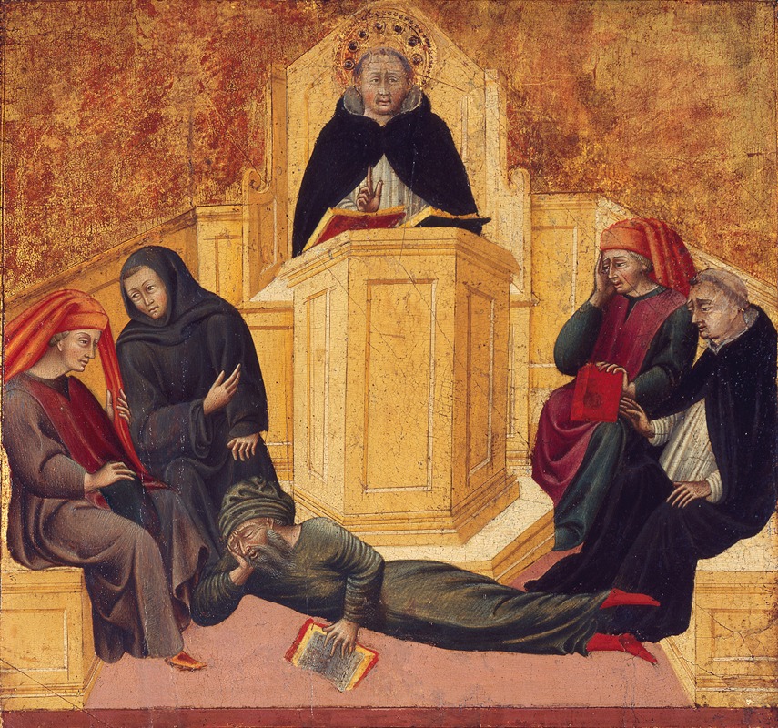St. Thomas Aquinas Confounding Averroës by Giovanni di Paolo — digital art print download