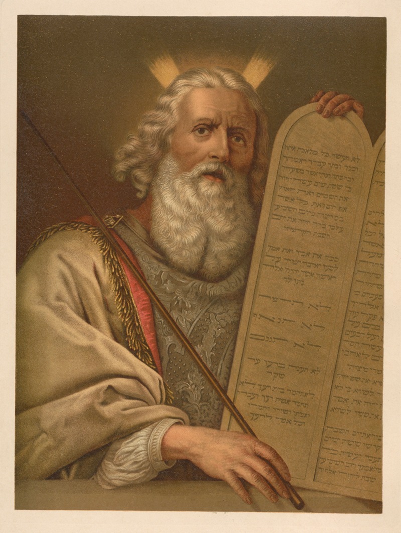 Moses with the tablets of the commandments by Jan Ladislaw Sýkora, 1899 — digital art print download