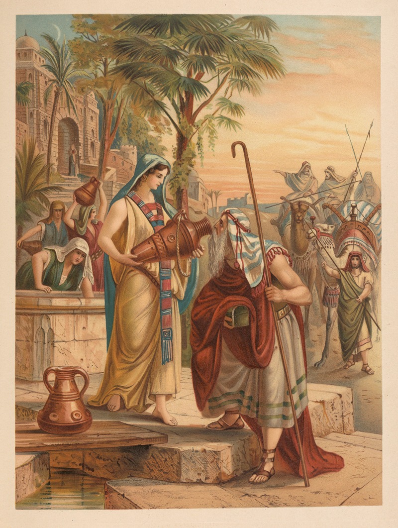 Eliezer seeks Rebekah by Jan Ladislaw Sýkora, 1899 — digital art print download
