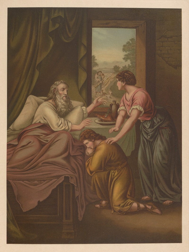 Jacob competes for Esau's birthright by Jan Ladislaw Sýkora, 1899 — digital art print download