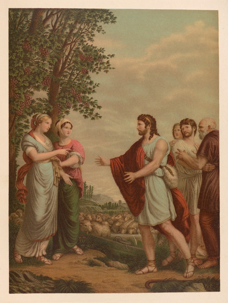 Jacob with Leah and Rachel by Jan Ladislaw Sýkora, 1899 — digital art print download