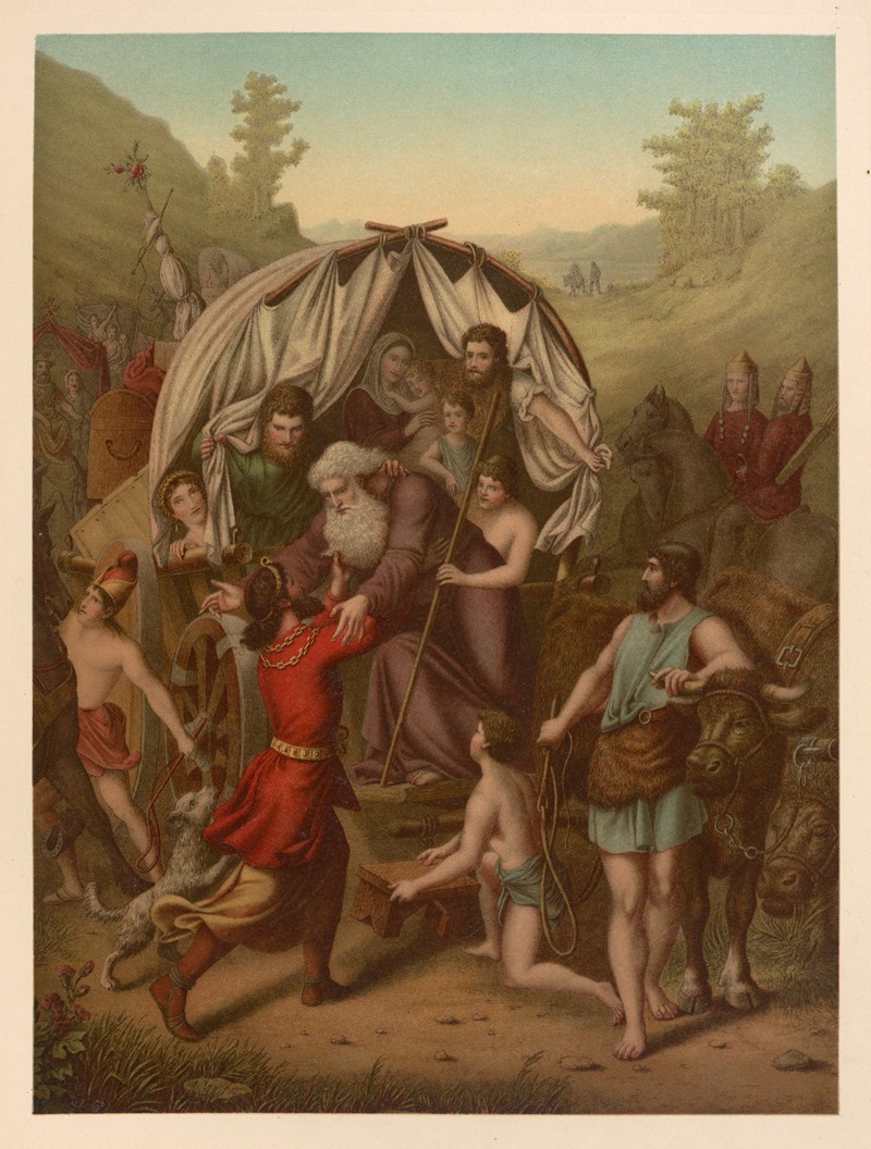 Joseph settles Jacob in Goshen by Jan Ladislaw Sýkora, 1899 — digital art print download