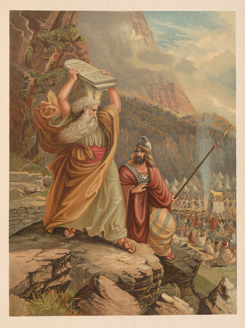 Moses breaks the tablets of the commandments by Jan Ladislaw Sýkora, 1899 — digital art print download