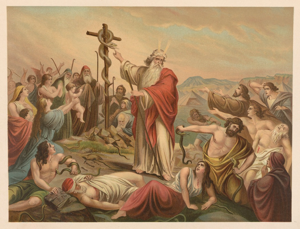 The bronze serpent is set up by Jan Ladislaw Sýkora, 1899 — digital art print download