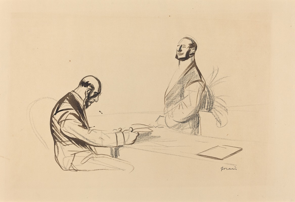 At the Conference II by Жан-Луи Форайн, c. 1919 — digital art print download