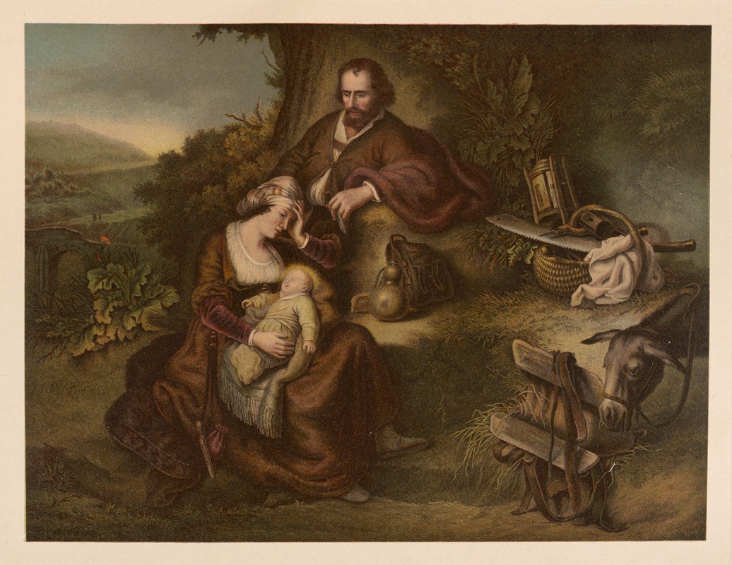 Rest on the Flight into Egypt by Jan Ladislaw Sýkora, 1899 — digital art print download