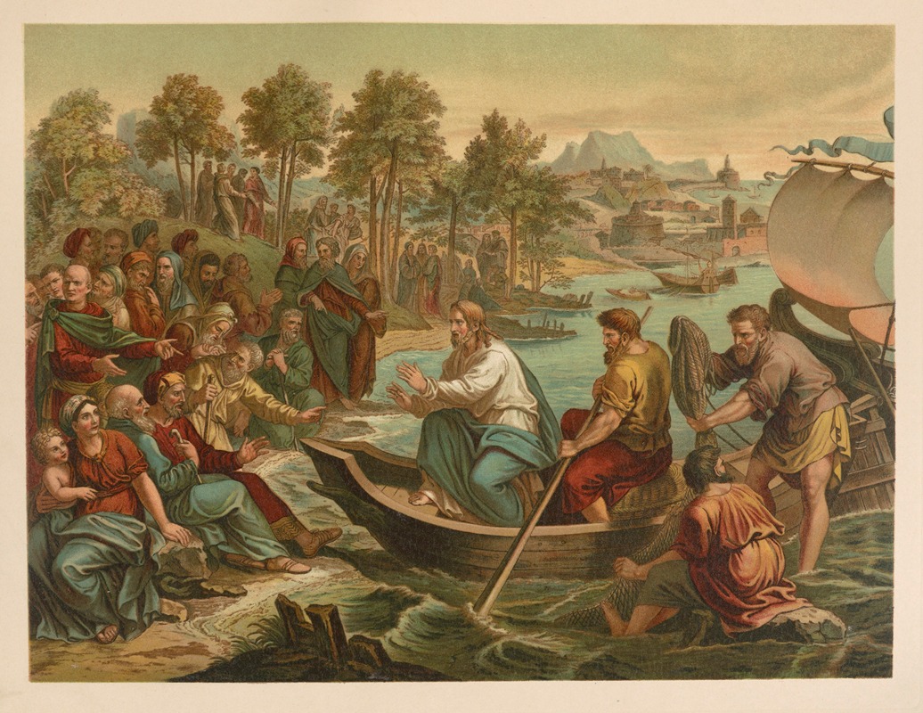 Sermon from the boat by Jan Ladislaw Sýkora, 1899 — digital art print download