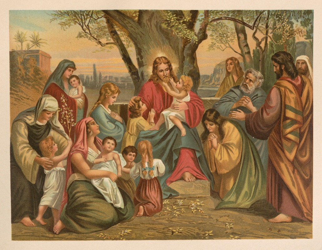 Jesus blesses the children by Jan Ladislaw Sýkora, 1899 — digital art print download
