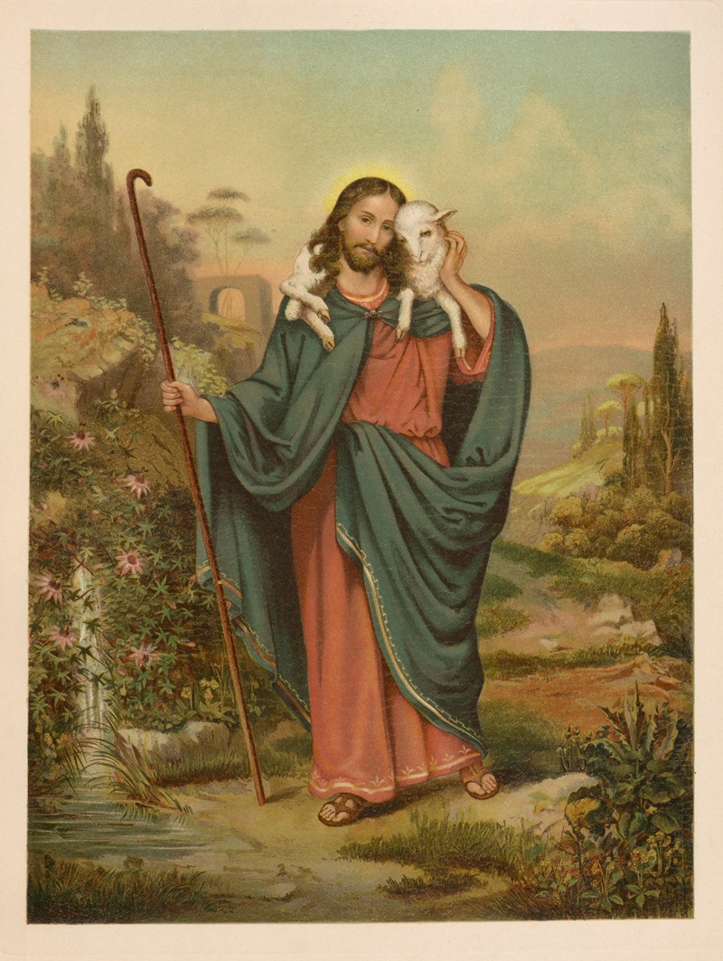 The Good Shepherd by Jan Ladislaw Sýkora, 1899 — digital art print download
