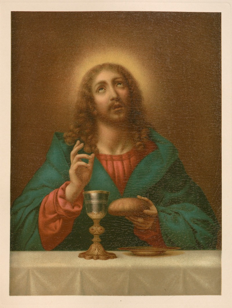 Christ blessing the bread and wine by Jan Ladislaw Sýkora, 1899 — digital art print download