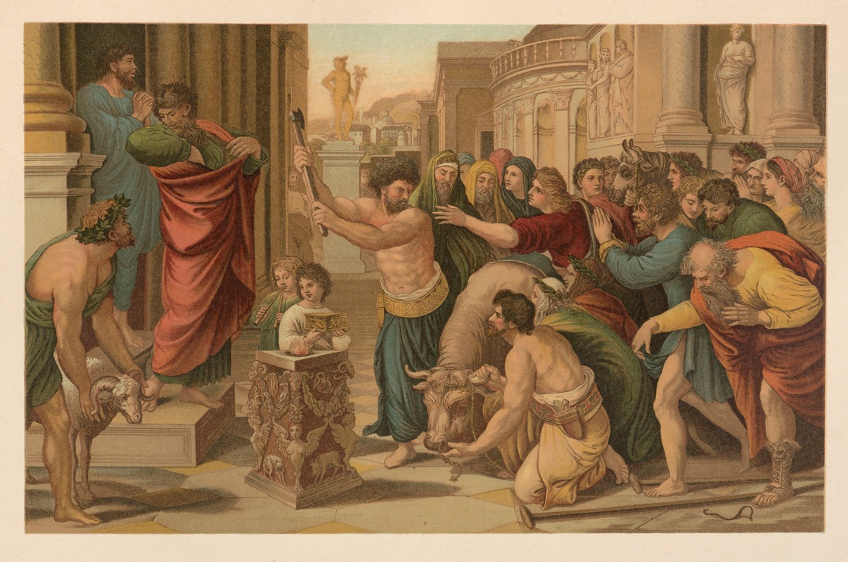 Paul and Barnabas in Lystra by Jan Ladislaw Sýkora, 1899 — digital art print download