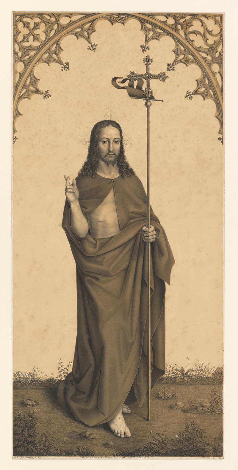 Christ with staff by Johann Nepomuk Strixner, 1823 — digital art print download