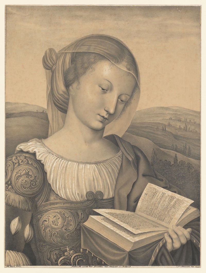 Saint Catherine with a book by Johann Nepomuk Strixner, 1823 — digital art print download
