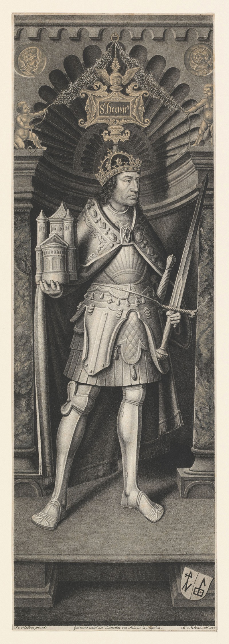 Saint Henry II by Johann Nepomuk Strixner, 1823 — digital art print download