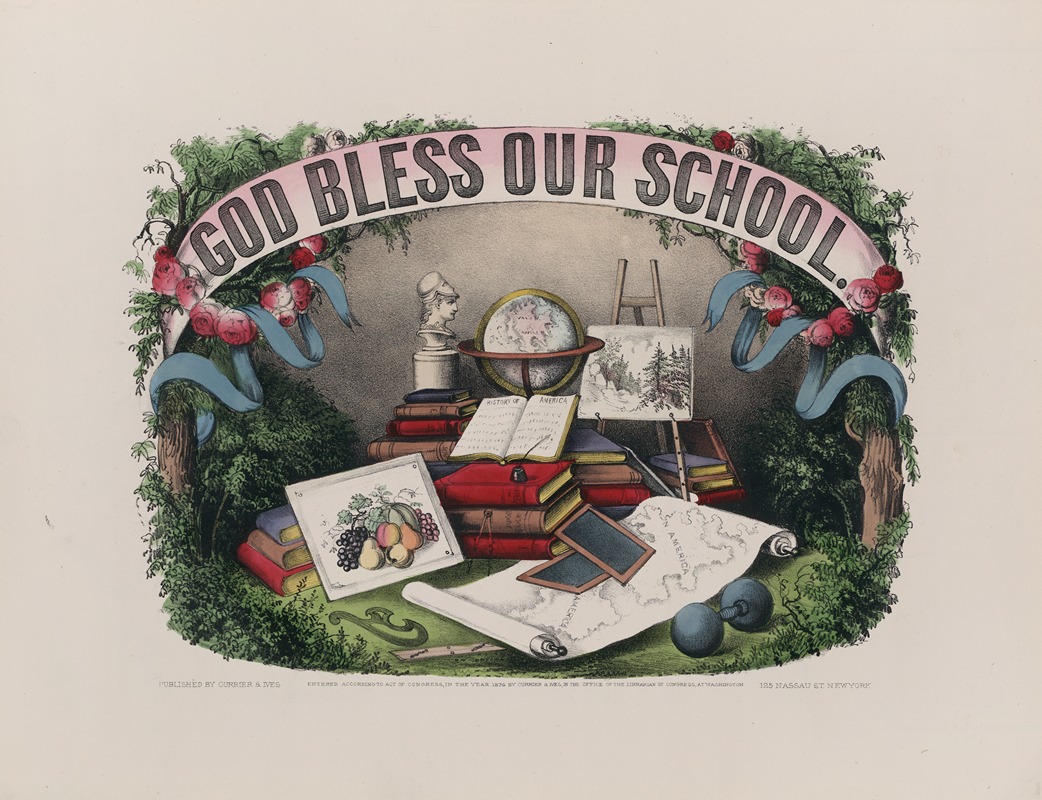God bless our school by Currier & Ives., 1874 — digital art print download