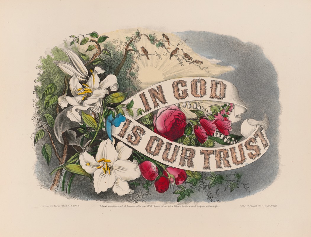 In God is our trust by Керриер и Айвс, 1874 — digital art print download