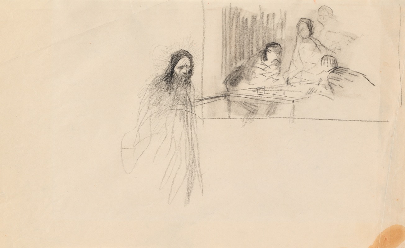 Christ at Emmaus by Жан-Луи Форайн, c. 1902 — digital art print download