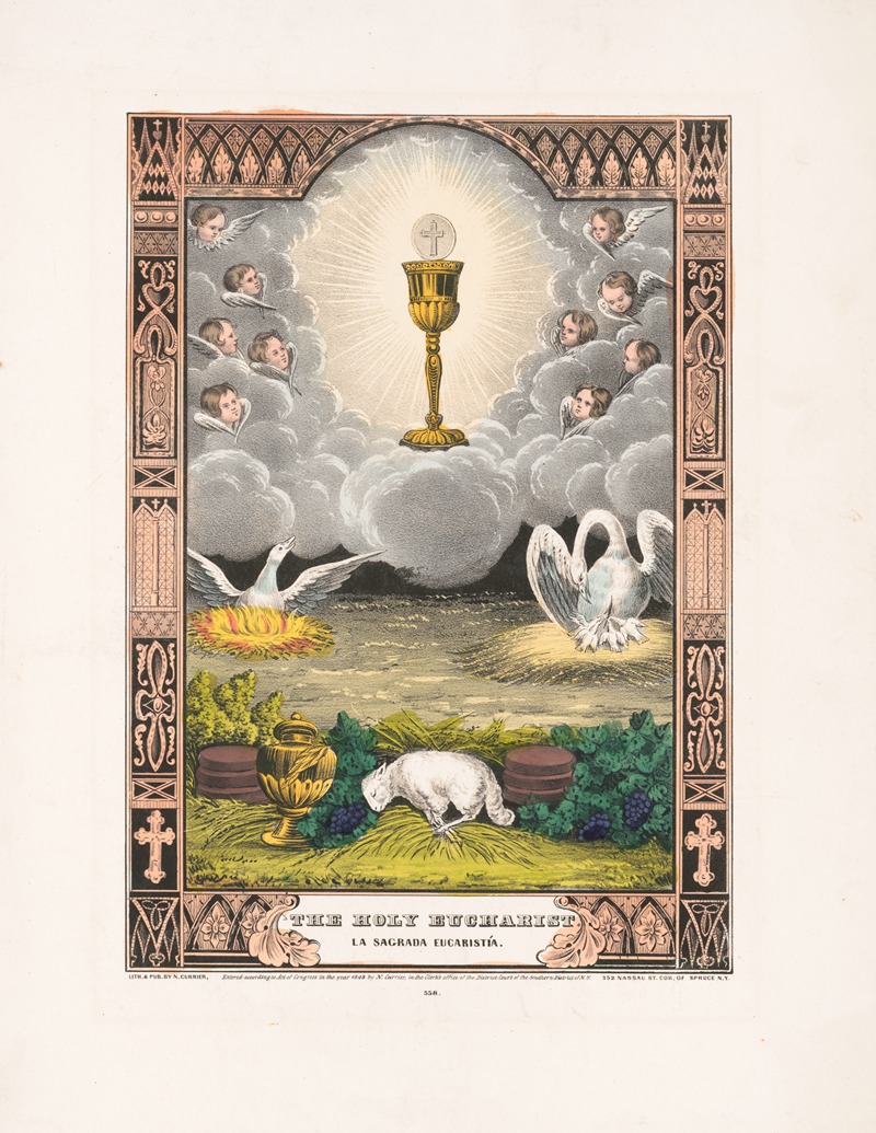 The holy eucharist by Керриер и Айвс, 1848 — digital art print download