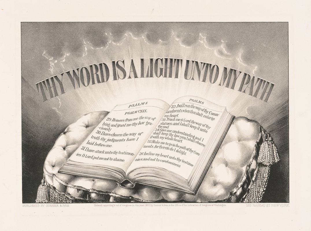 Thy word is a light unto my path by Керриер и Айвс, 1872 — digital art print download