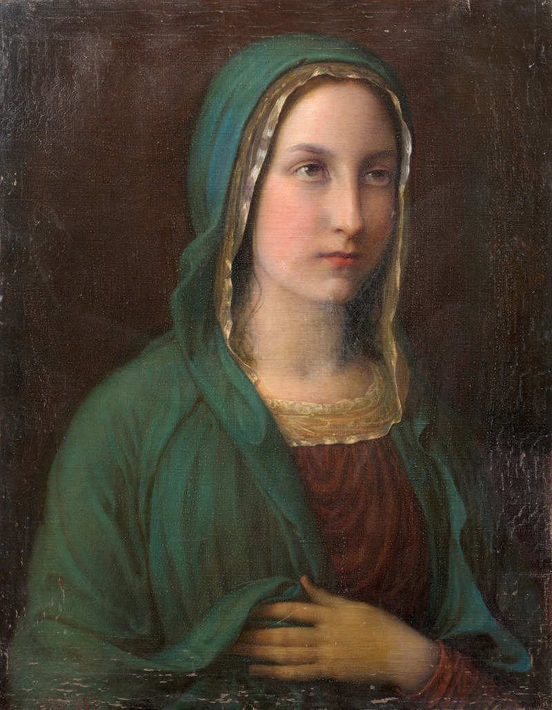 Virgin Mary holding her veil by Луи Жанмо, 1857 — digital art print download