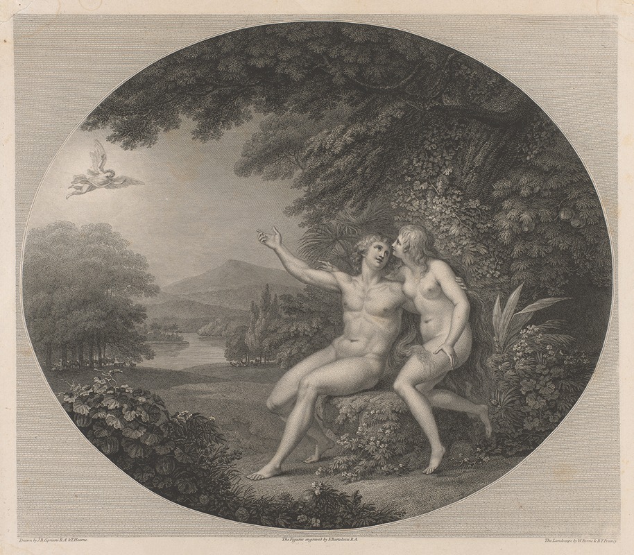 Adam and Eve in Paradise — Giovanni Battista Cipriani