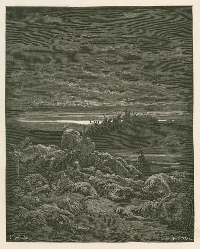 Mort des fils de Jérobaal — Гюстав Доре