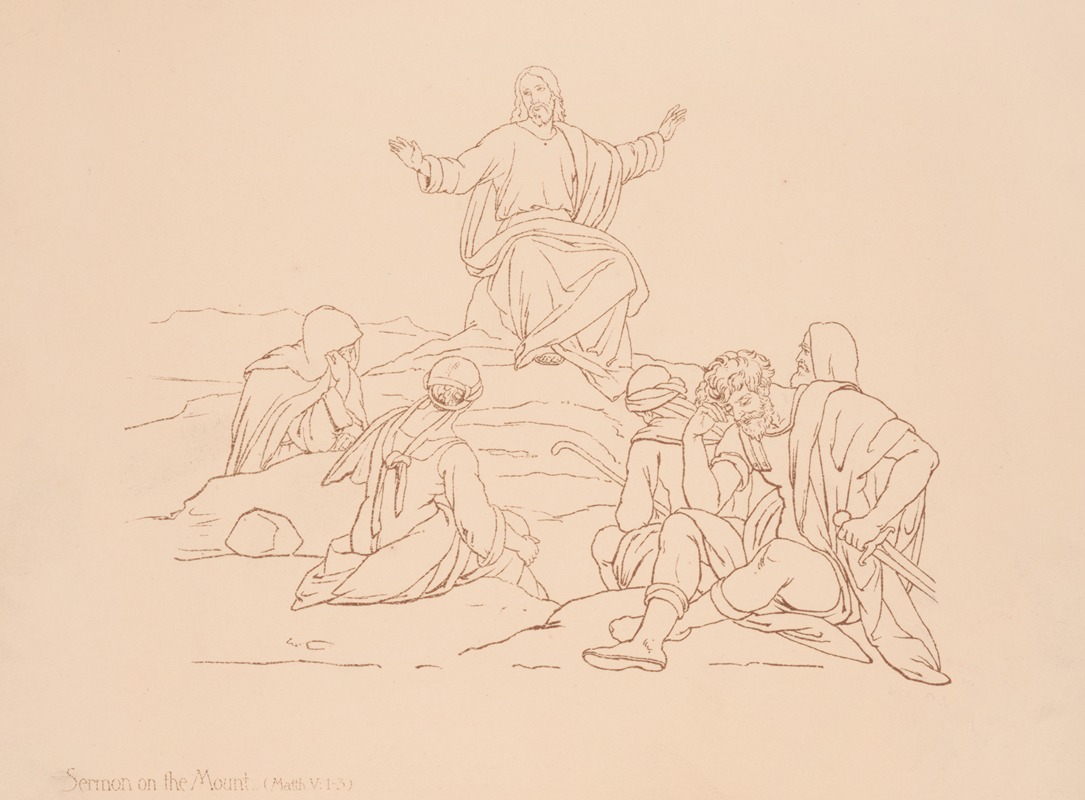 The sermon on the mount (Matth. V;1-3) by Луи Пранг и Ко, 1892 — digital art print download