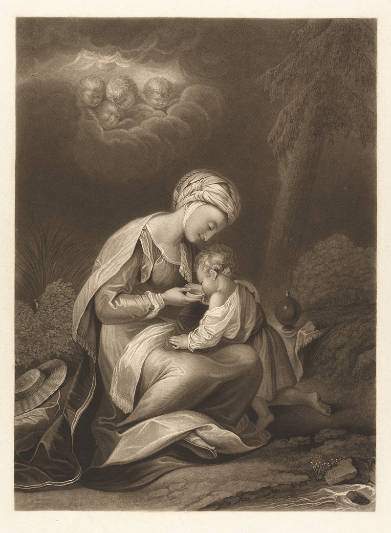 Hagar and Ishmael by William Say, 1812 — digital art print download