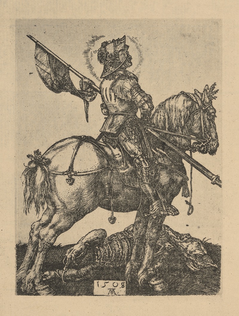 St. George and the dragon. by Альбрехт Дюрер — digital art print download