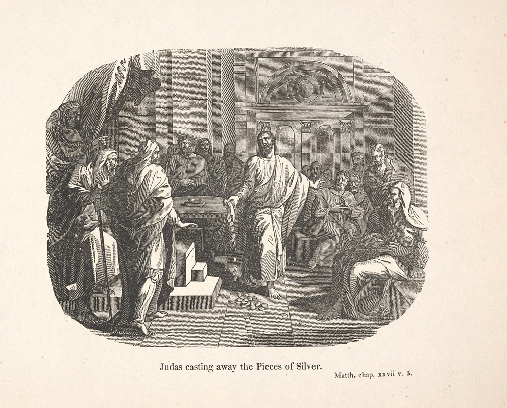 Judas casting away the pieces of silver. — Alexander Anderson