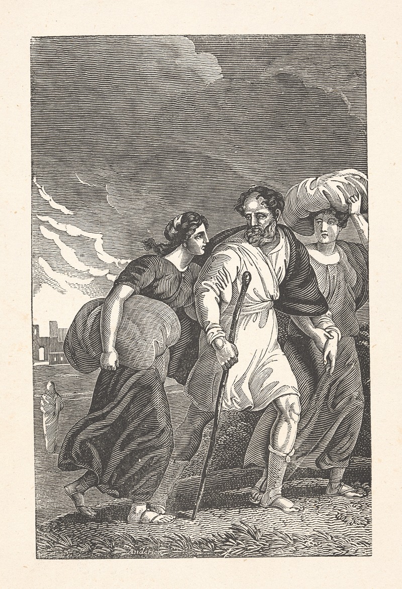 Lot retiring from Sodom by Александр Андерсон — digital art print download