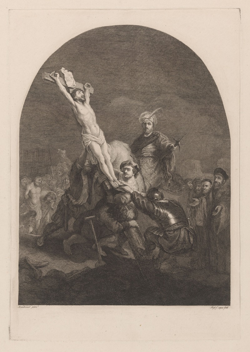 Erection of the Cross by Карл Эрнст Кристоф Хесс — digital art print download