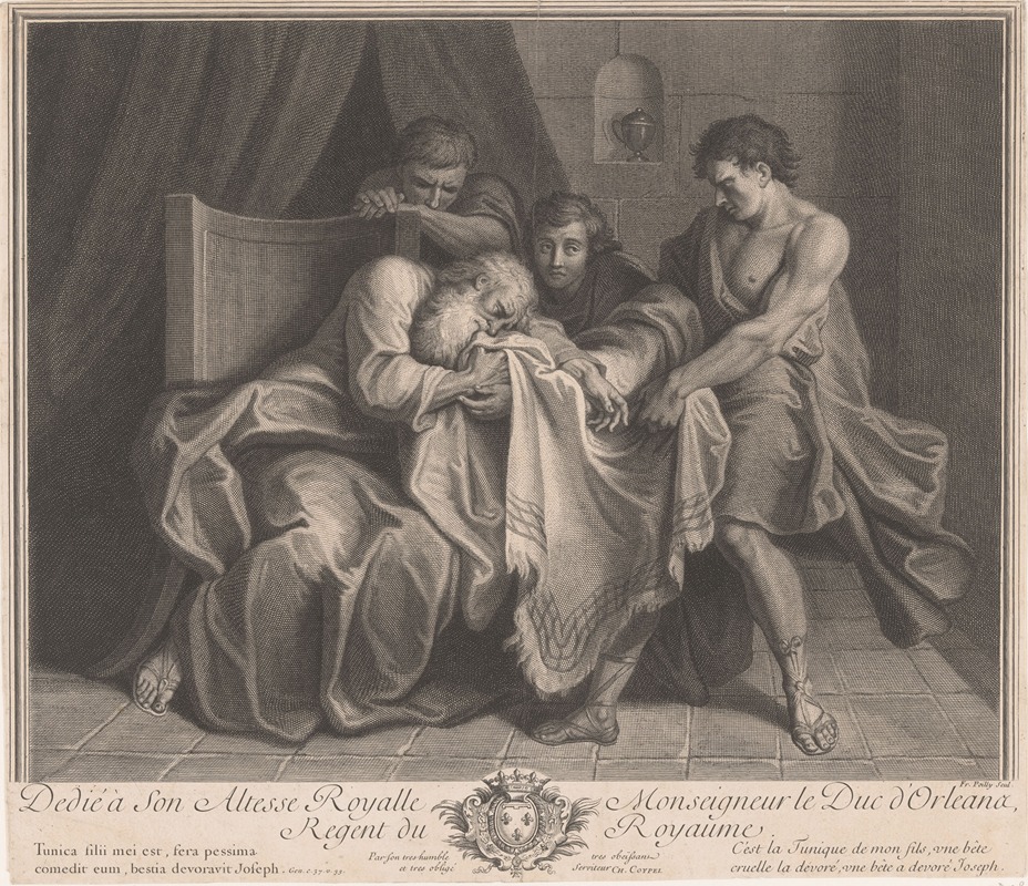 Jacob is shown Joseph's bloody garment — Francois de Poilly