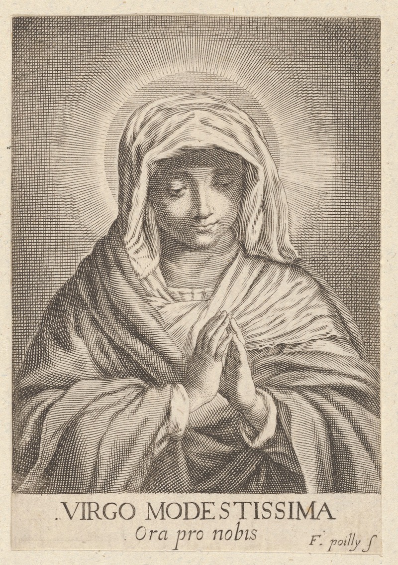 The Virgin in prayer looking down, after Reni by Франсуа де Пойи — digital art print download
